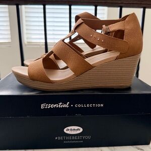 Dr. Scholl's Brown Strappy Wedge Sandals